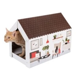 XL Cat House with Scratching Pad Winter Edition 58 X 36 X 41cm (L X W X H) -Pet Shop 116301 xl katzenhaus home inkl kratzbrett fg 3654 1