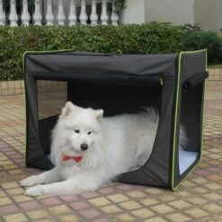 First Class Basic Transport Crate Size M: 61 X 46 X 53.5cm (L X W X H) Grey-Brown & Neon Green -Pet Shop 469744 transporth tte first class basic 10 4 6