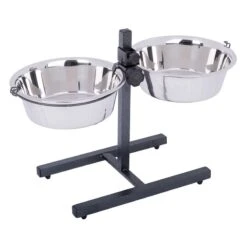 Dog Bowl Stand With 2 Stainless Steel Bowls 2 X 4.2 L -Pet Shop 61807 PLA Hundebar inklusive 2 Edelstahlnaepfe verstellbar bis 38 cm FG30 DSC5827 6 2