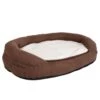 Oval Memory Foam Dog Bed - Brown 118 X 74 X 24 Cm (L X W X H)