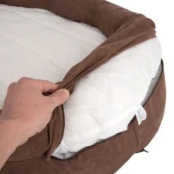 Oval Memory Foam Dog Bed - Brown 118 X 74 X 24 Cm (L X W X H) -Pet Shop 67053 hundebett memory oval braun fg 3301 8