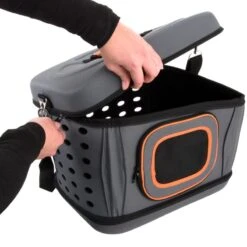Collapsible Transport Case Grey & Orange: 42 X 32 X 30cm (L X W X H) -Pet Shop 70946 falttransporttasche fg 6721 4