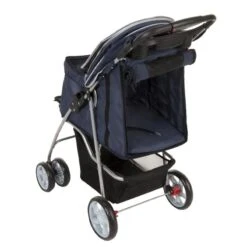 Sporty Pet Stroller For Small Dogs Navy Blue & Grey