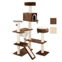 Gingerbread House Cat Tree With Ladder Dark Brown -Pet Shop 72045 kb knusperhaeuschen dfk 05 5