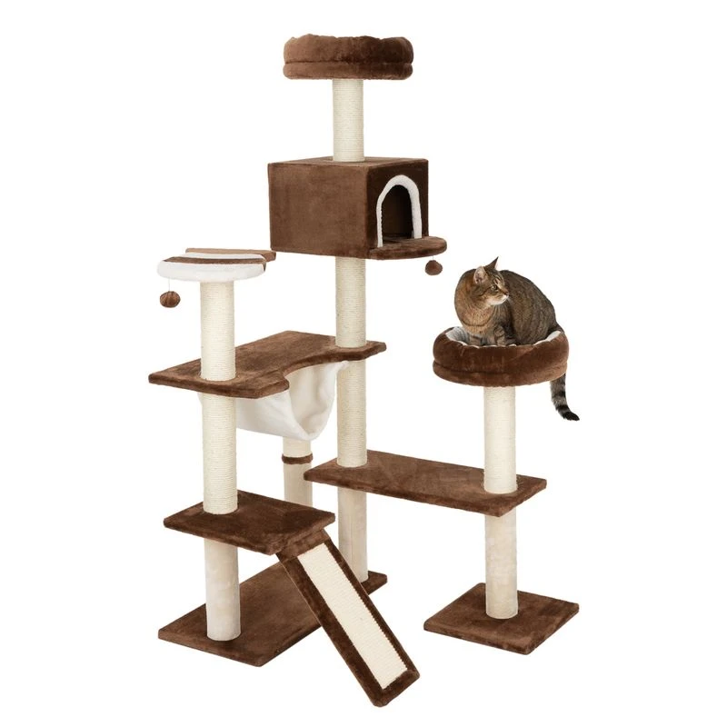 Gingerbread House Cat Tree With Ladder Beige 21 Gingerbread House Cat Tree With Ladder Beige - Image 19