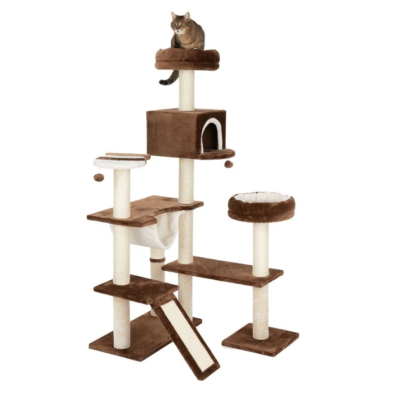 Gingerbread House Cat Tree With Ladder Beige 9 Gingerbread House Cat Tree With Ladder Beige - Image 7