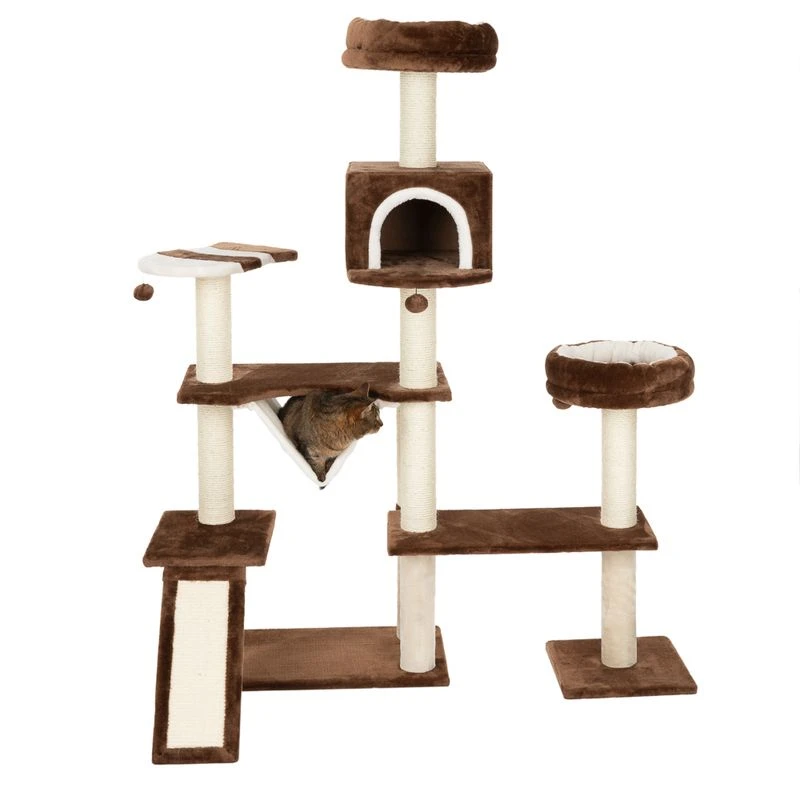 Gingerbread House Cat Tree With Ladder Beige 16 Gingerbread House Cat Tree With Ladder Beige - Image 14
