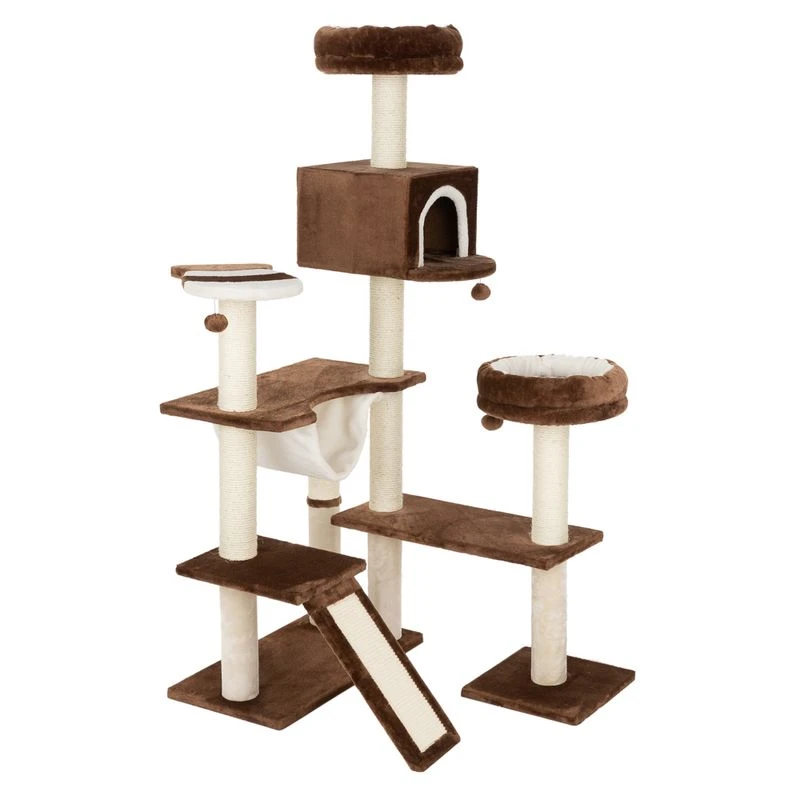 Gingerbread House Cat Tree With Ladder Beige 3 Gingerbread House Cat Tree With Ladder Beige