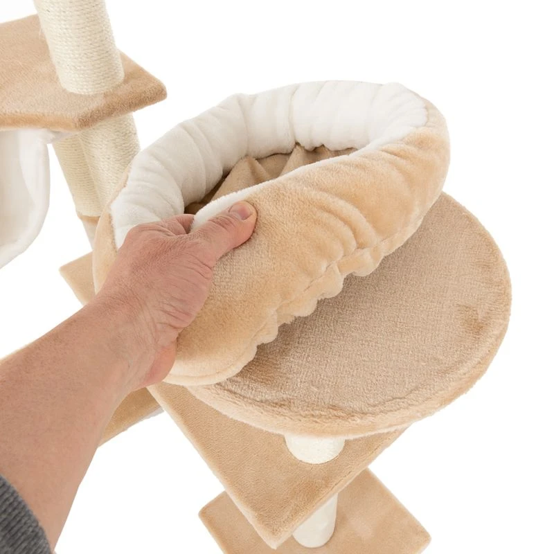 Gingerbread House Cat Tree With Ladder Beige 12 Gingerbread House Cat Tree With Ladder Beige - Image 10