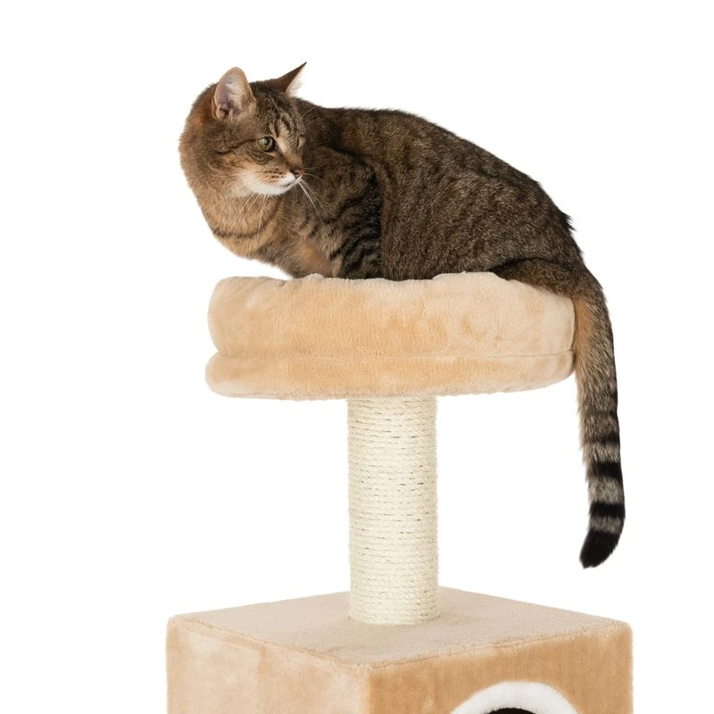 Gingerbread House Cat Tree With Ladder Beige 15 Gingerbread House Cat Tree With Ladder Beige - Image 13