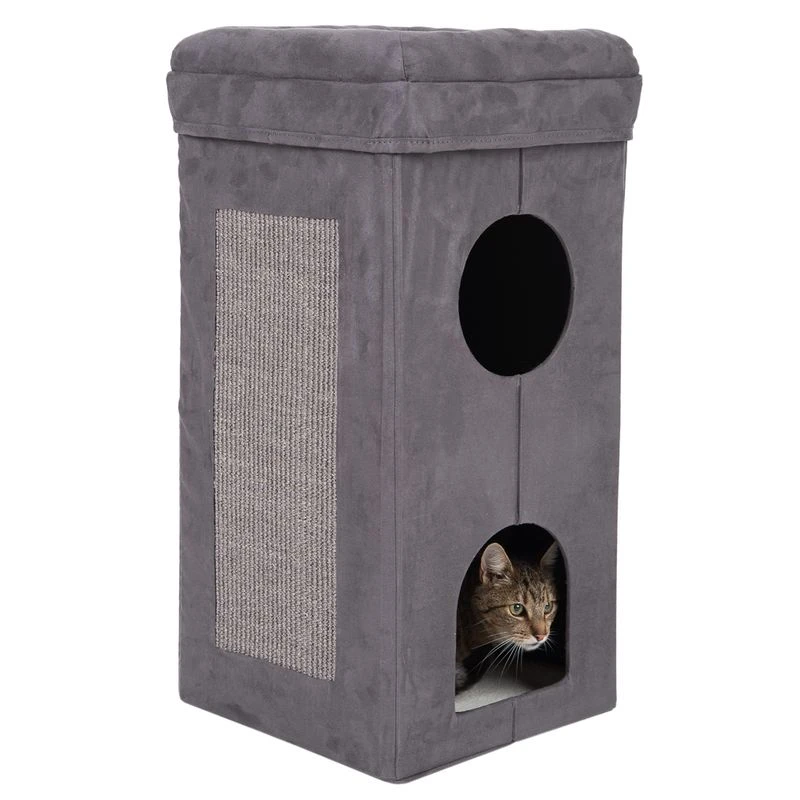 Soft'n Scratchy Collapsible Cat Tower Charcoal / White 21 Soft'n Scratchy Collapsible Cat Tower Charcoal / White - Image 19