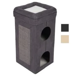 Soft'n Scratchy Collapsible Cat Tower Beige / White