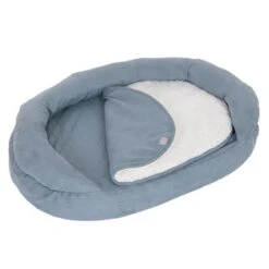 Oval Memory Foam Dog Bed, Grey-blue 118 X 74 X 24 Cm (L X W X H) -Pet Shop 79217 memory oval grau fg 6555 6