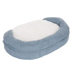Oval Memory Foam Dog Bed, Grey-blue 118 X 74 X 24 Cm (L X W X H) -Pet Shop 79217 pla memory oval grau fg 6549 0