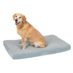 Rectangular Memory Foam Dog Bed - Grey 100 X 65 X 9.5 Cm (L X W X H) -Pet Shop 79220 memory hund fg 3782 7
