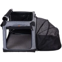 Portable Pet Home XL: 106 X 71 X 68.5 Cm (L X W X H) - Grey -Pet Shop 84251 transporth tte pet home fg 7 6 1