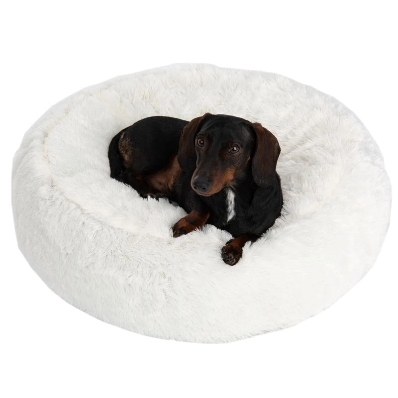 Fluffy Dog Bed Replacement Cover With Cosy Blanket: Light Grey (diameter 65cm) 5 Fluffy Dog Bed Replacement Cover With Cosy Blanket: Light Grey (diameter 65cm) - Image 3