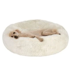 Fluffy Dog Bed Replacement Cover With Cosy Blanket: Light Grey (diameter 125cm) -Pet Shop 97651 koenigspudel fg 4695 7 2
