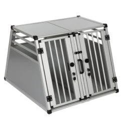 Aluline Double Dog Crate Large: 80 X 92 X 65cm (W X D X H) -Pet Shop 99505 pla autohunde doppelbox aluride fg 6031 1 4
