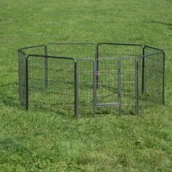 Metal Run For Puppies – 8 Sided 8 Elements, Each 80 X 80 Cm (L X H) -Pet Shop la 66614 welpenfreilauf drau en fg 1 3