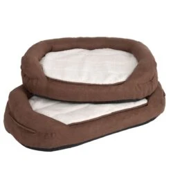 Oval Memory Foam Dog Bed - Brown 118 X 74 X 24 Cm (L X W X H) -Pet Shop la 67053 la67144 fg 3285 1
